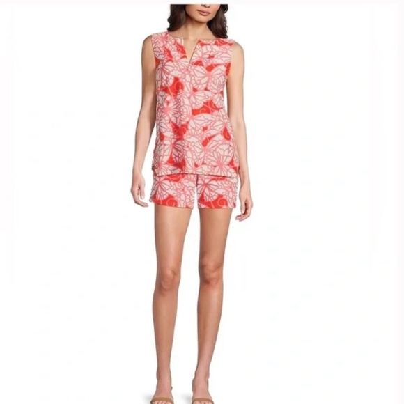 Jude Connally Pants - Jude Connally keira v neck tunic top coral wings butterfly shorts set XL